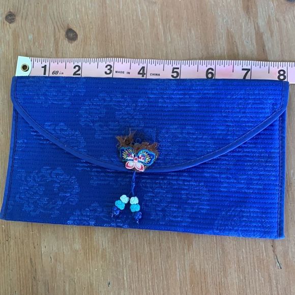 Royal blue Asian print wallet - Picture 2 of 8